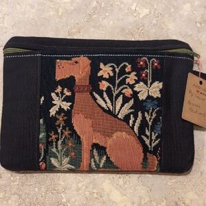 Embroidered Dog Design Pouch